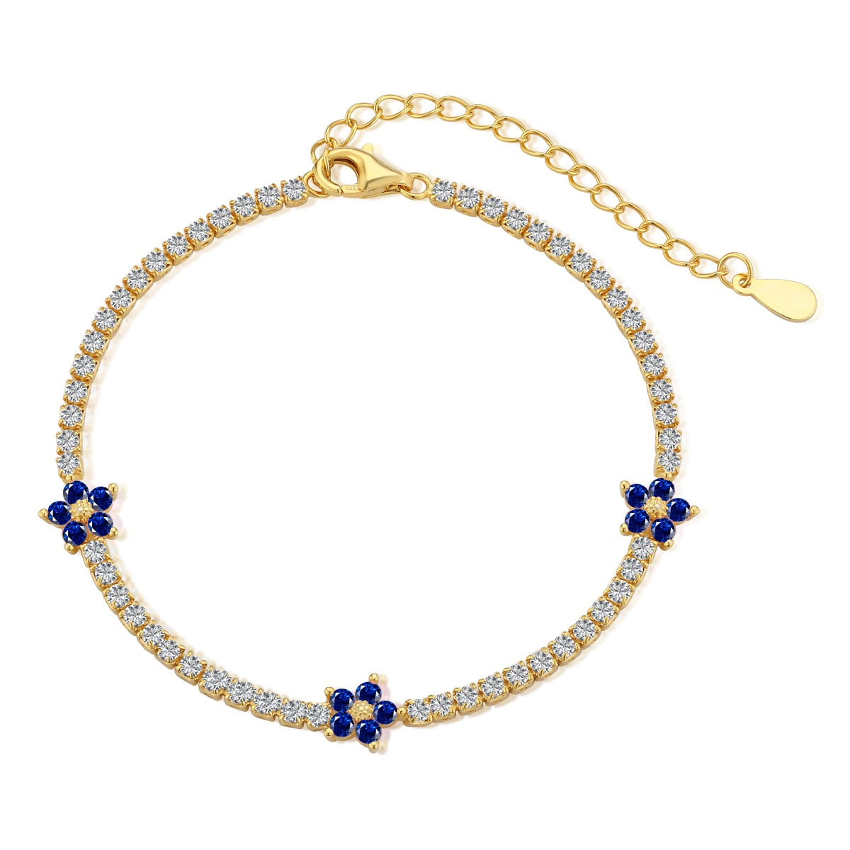 [Elite]Sparkling Flower Shape Tennis Bracelet