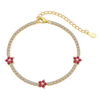[Elite]Sparkling Flower Shape Tennis Bracelet