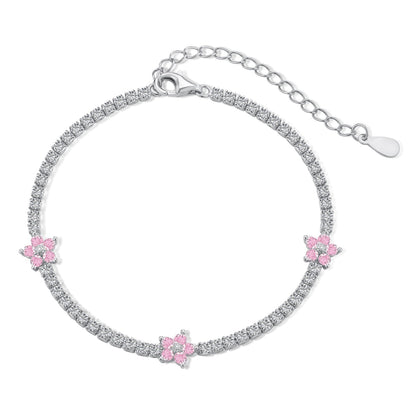 [Elite]Sparkling Flower Shape Tennis Bracelet