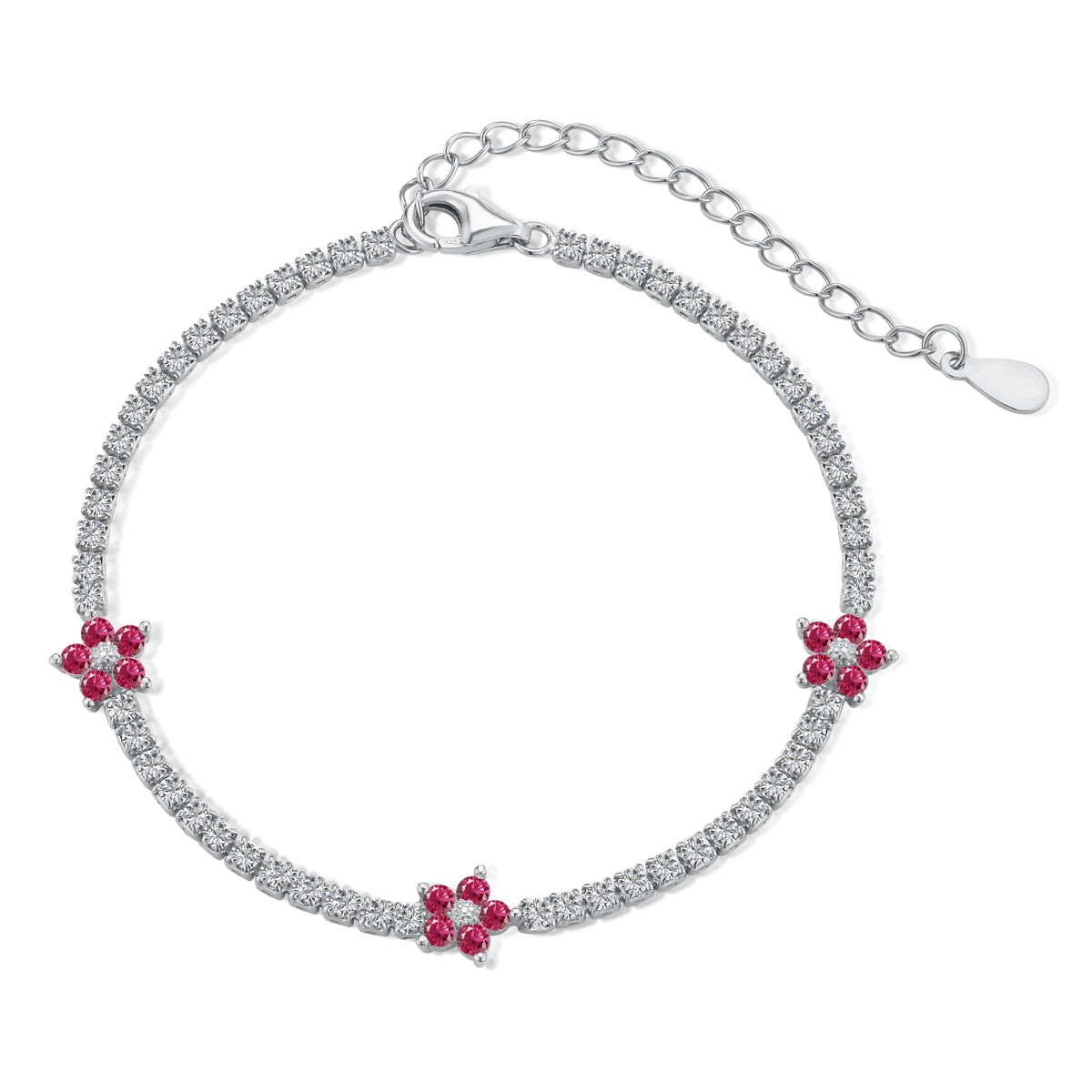 [Elite]Sparkling Flower Shape Tennis Bracelet