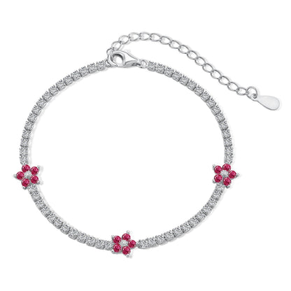[Elite]Sparkling Flower Shape Tennis Bracelet