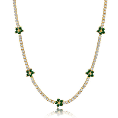 [Elite]Luxurious Colorful Flower Tennis Necklace