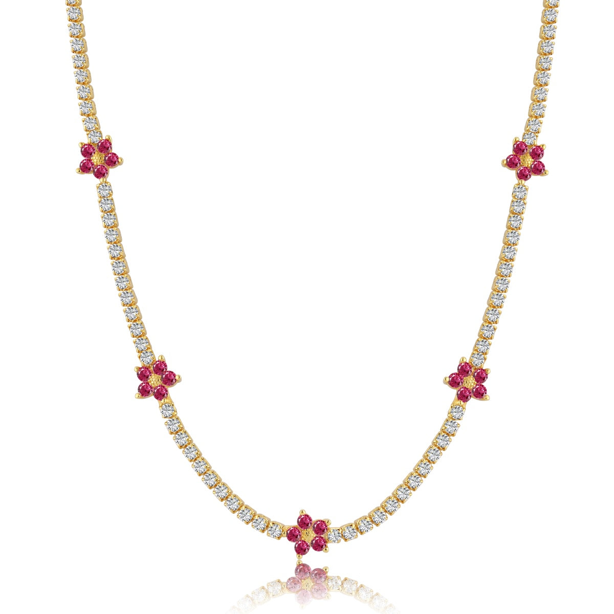 [Elite]Luxurious Colorful Flower Tennis Necklace