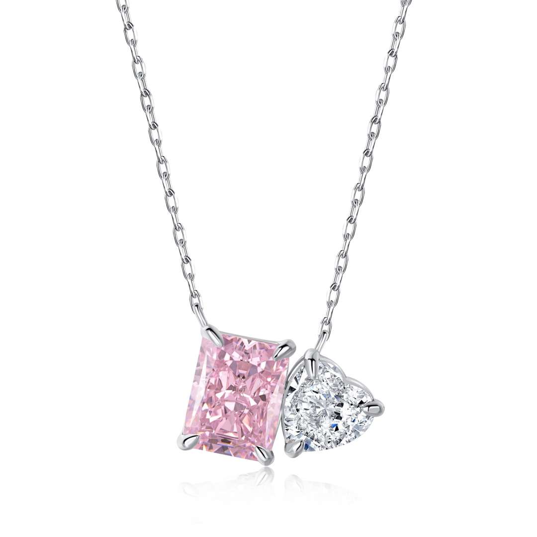 [Elite]Dazzling Square & Heart Shape Necklace