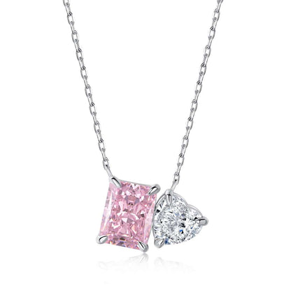 [Elite]Dazzling Square & Heart Shape Necklace