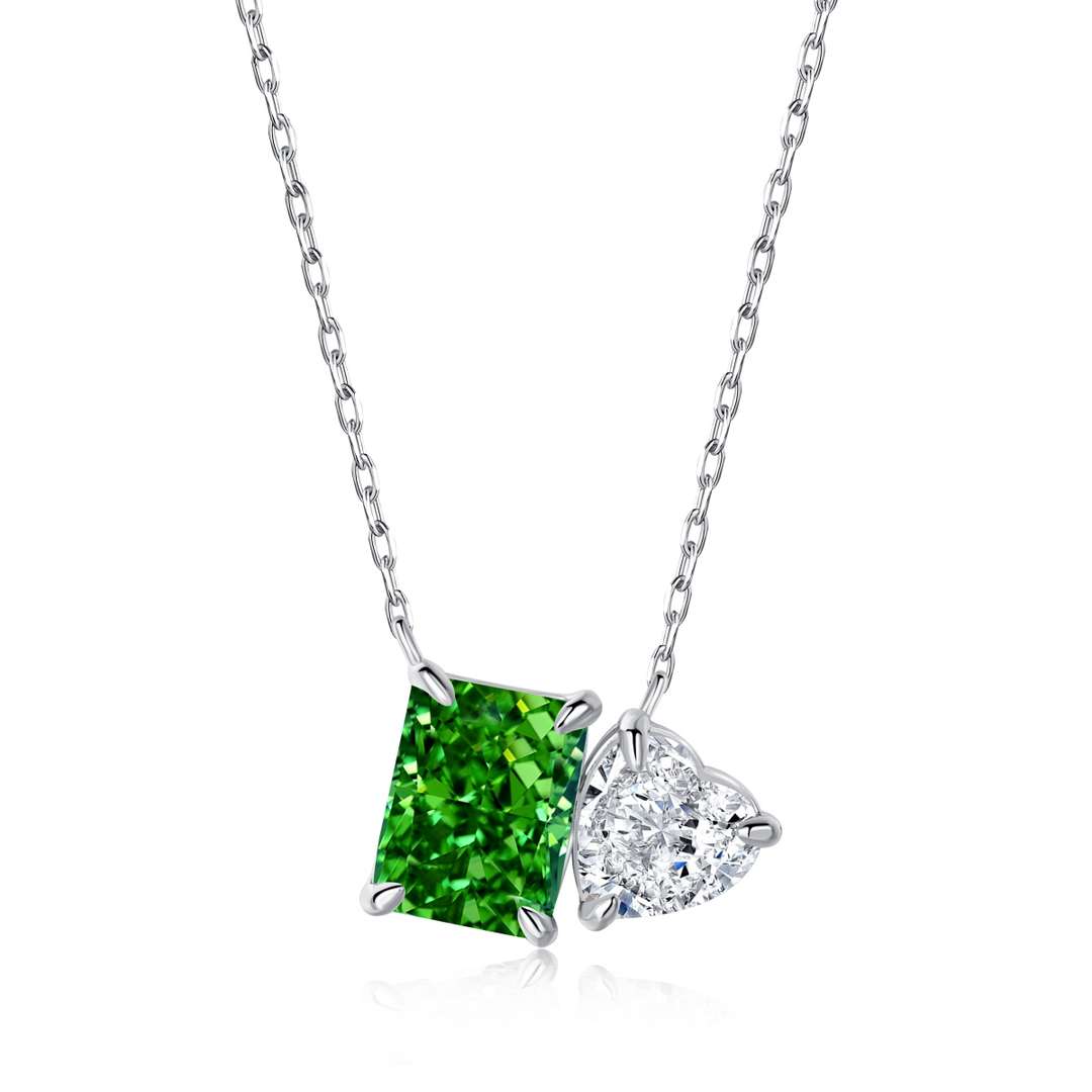 [Elite]Dazzling Square & Heart Shape Necklace