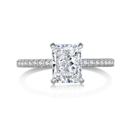 [Elite]2.0 Carat Dazzling Sparkling Radiant Cut Party Ring