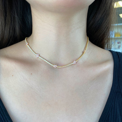 [Elite]Luxurious Colorful Flower Tennis Necklace