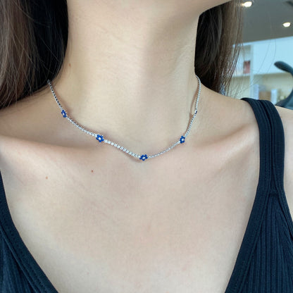[Elite]Luxurious Colorful Flower Tennis Necklace