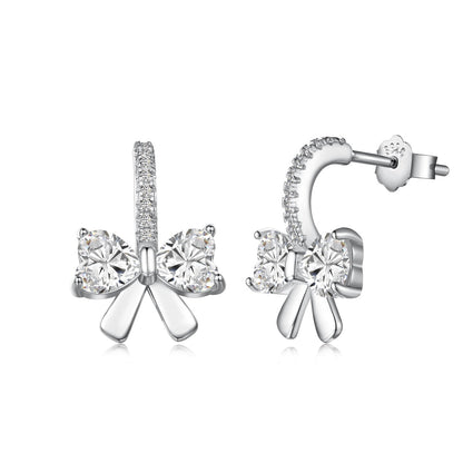 [Elite]Exquisite Earrings With Heart-Shaped Bow Design
