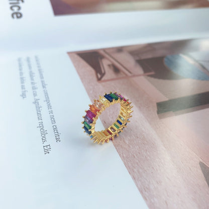 [Elite]Unique Colorful Radiant Cut RIng