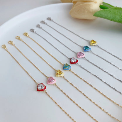 [Elite]Sparkling Romantic Heart Shape Lover Bracelet