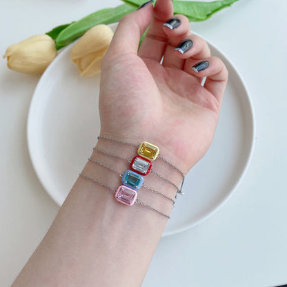 [Elite]2.0 Carat Sparkling Colorful Emerald Cut Daily Bracelet