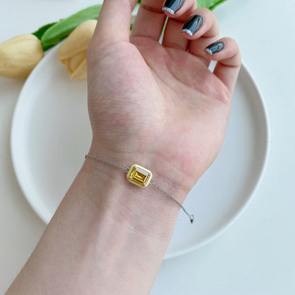 [Elite]2.0 Carat Sparkling Colorful Emerald Cut Daily Bracelet