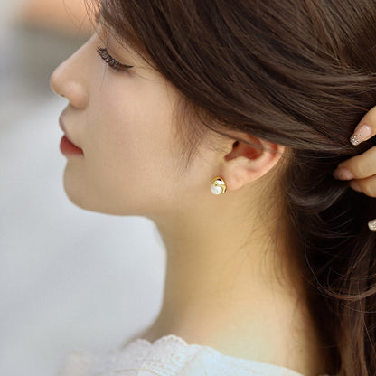 [Elite]Dainty Bread Pearl Earrings