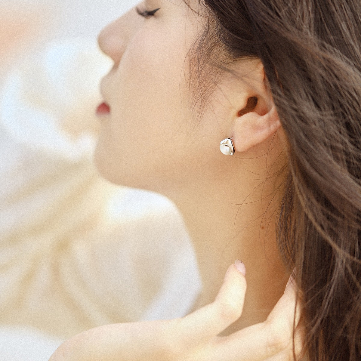 [Elite]Dainty Bread Pearl Earrings