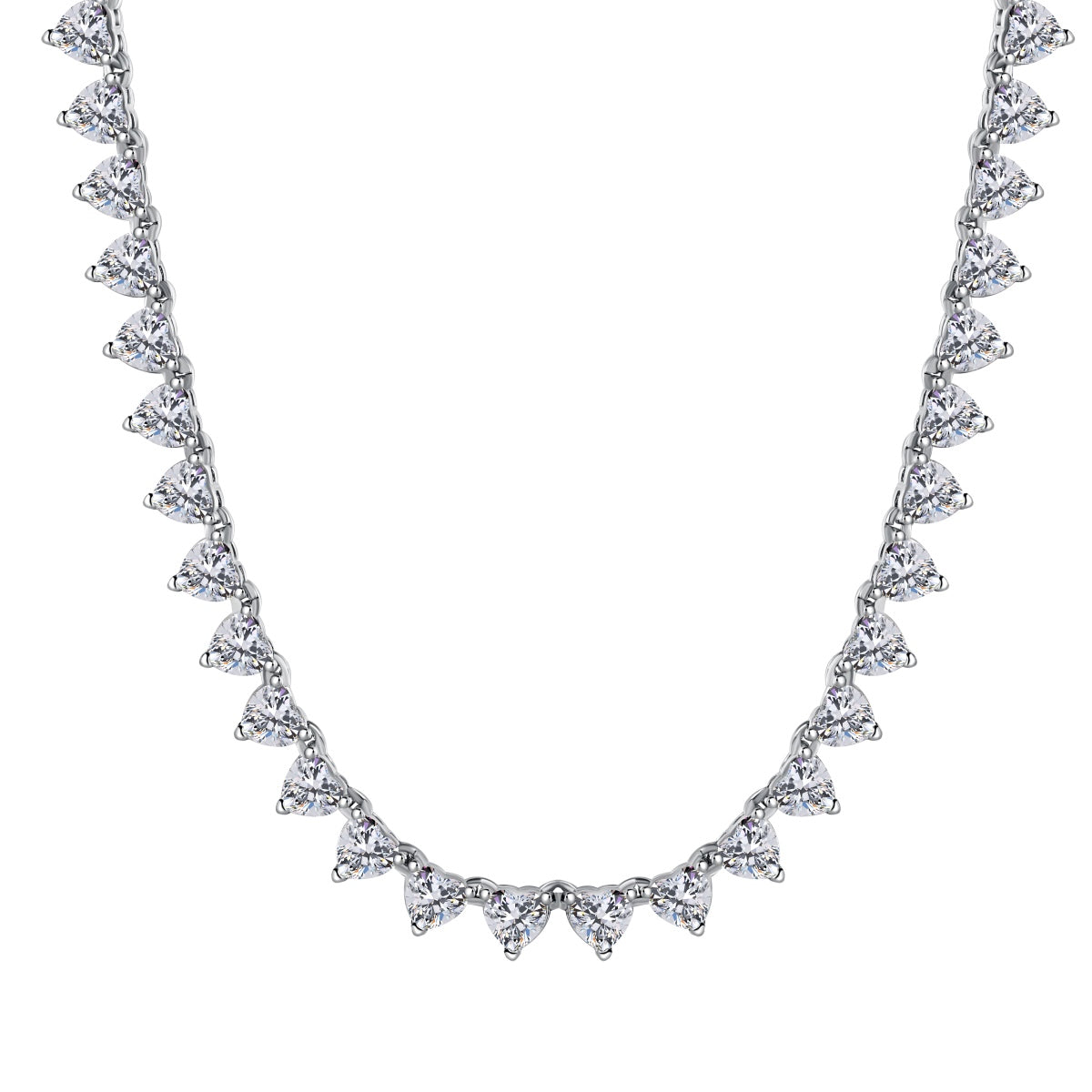 [Elite]Ornate Heart Cut Tennis Necklace