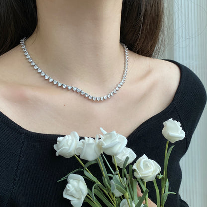 [Elite]Ornate Heart Cut Tennis Necklace