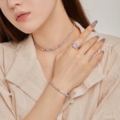[Elite]Sparkling Colorful Water Drop Shape Daily Ring