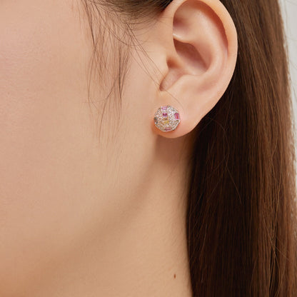 [Elite]Ornate Colorful Octagon Shape Daily Earrings
