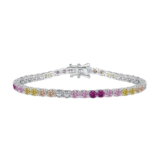[Elite]Radiant Colorful Round Cut Tennis Bracelet