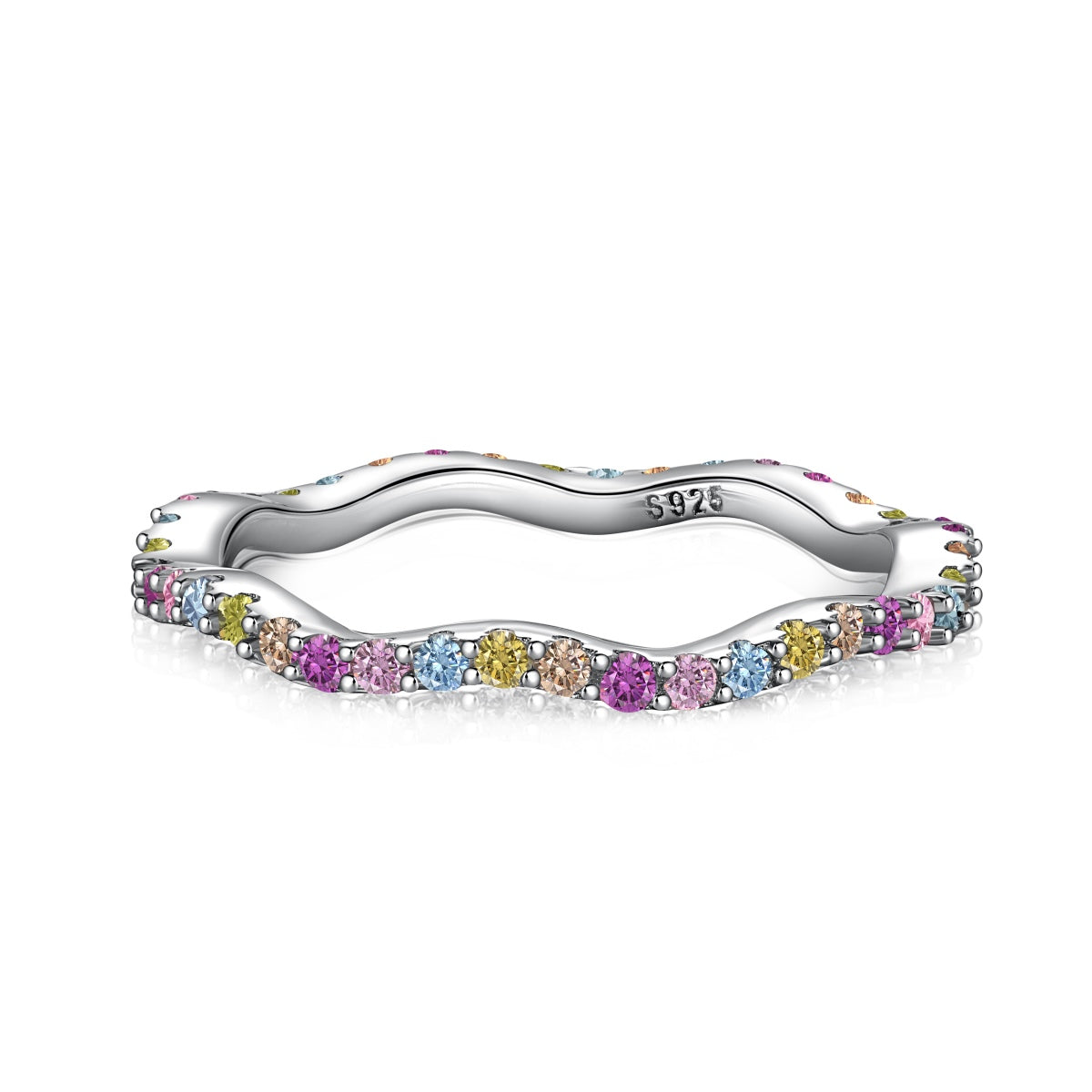[Elite]Dainty Colorful Round Cut Party Ring