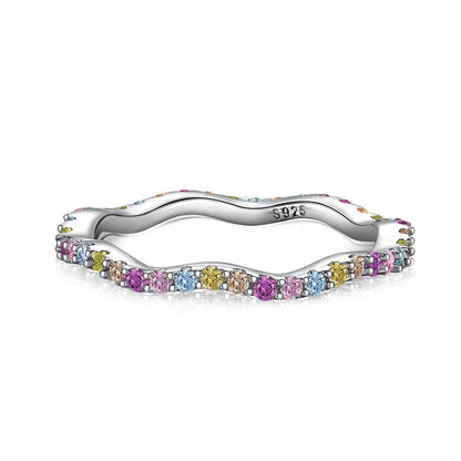 [Elite]Dainty Colorful Round Cut Party Ring