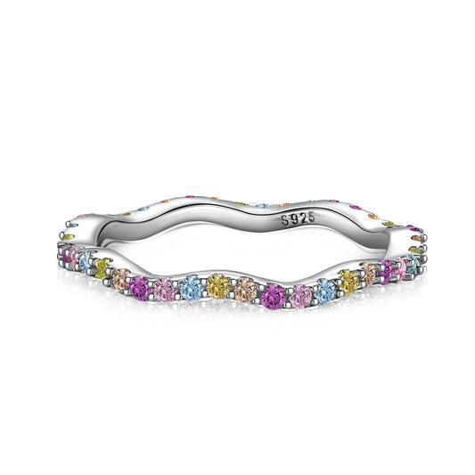 [Elite]Dainty Colorful Round Cut Party Ring