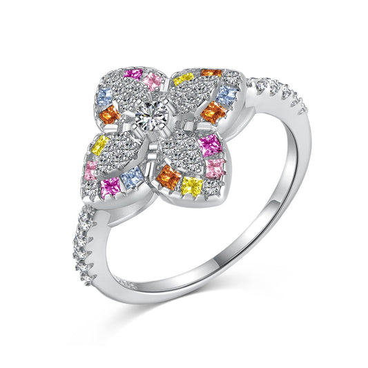 [Elite]Luxurious Colorful Flower Shape Banquet Ring