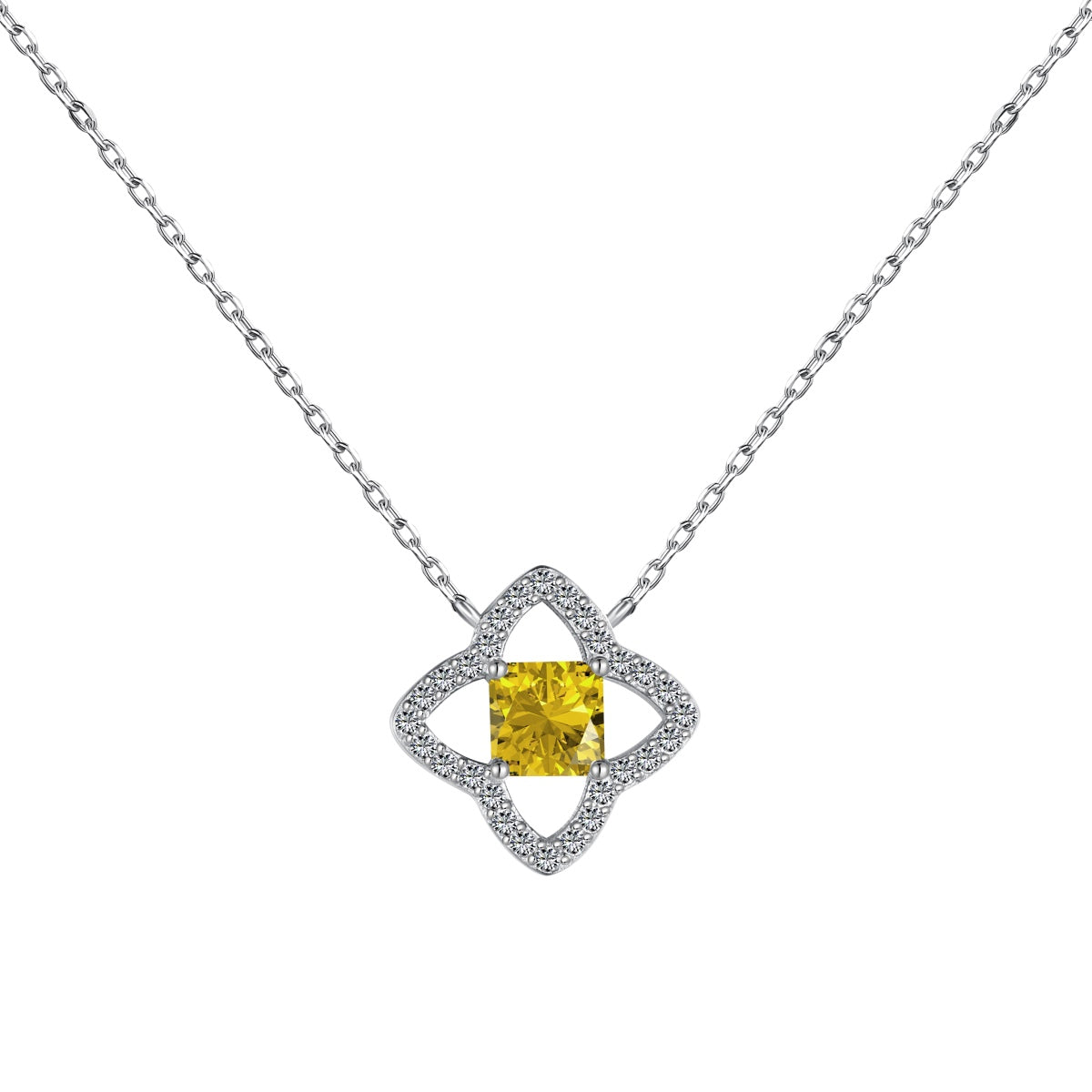 [Elite]Exquisite Flower Shape Princess Cut Necklace