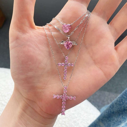 [Elite]Heart Shape Main Stone Pendant Collarbone Necklace
