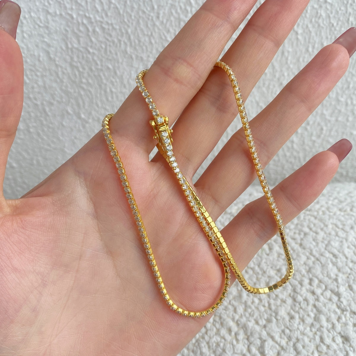 [Elite]Delicate Round Shape Tennis Necklace