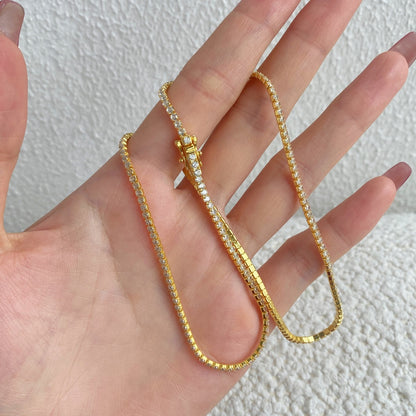 [Elite]Delicate Round Shape Tennis Necklace