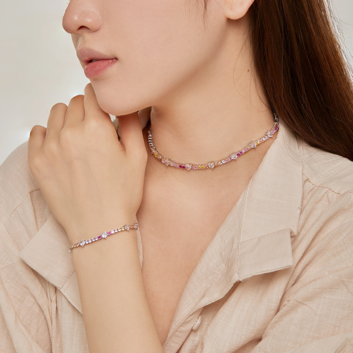 [Elite]Delicate Romantic Heart Shape Lover Bracelet