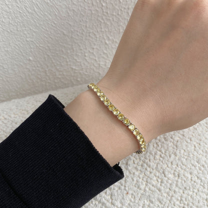 [Elite]Ornate Dazzling Round Cut Tennis Bracelet