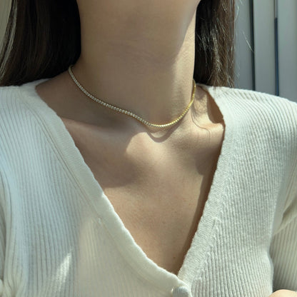 [Elite]Delicate Round Shape Tennis Necklace