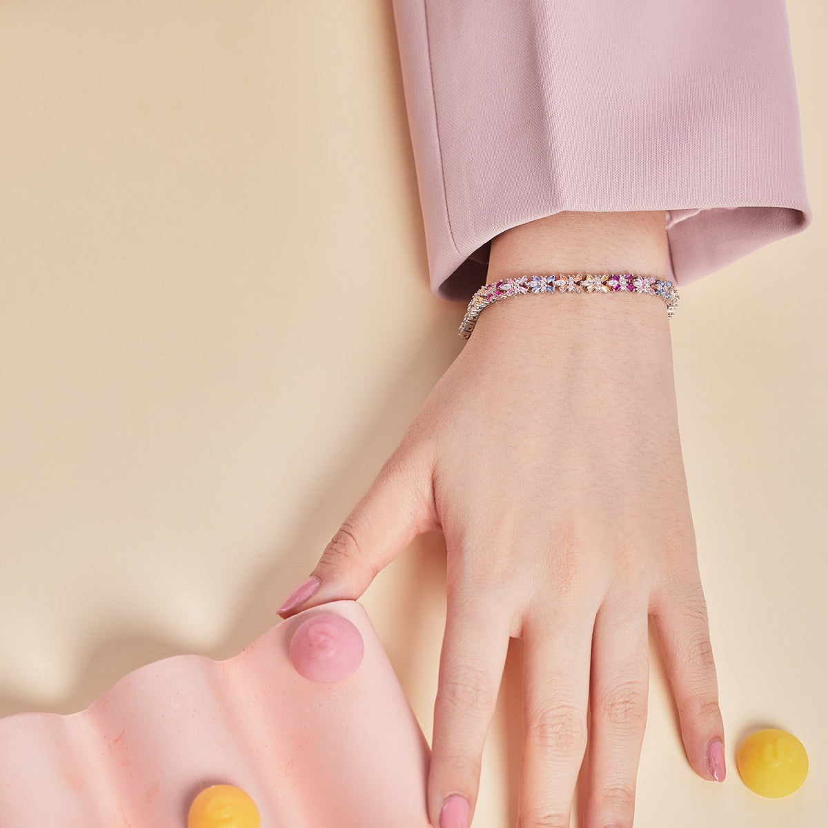 [Elite]Radiant Colorful Emerald Cut Party Bracelet
