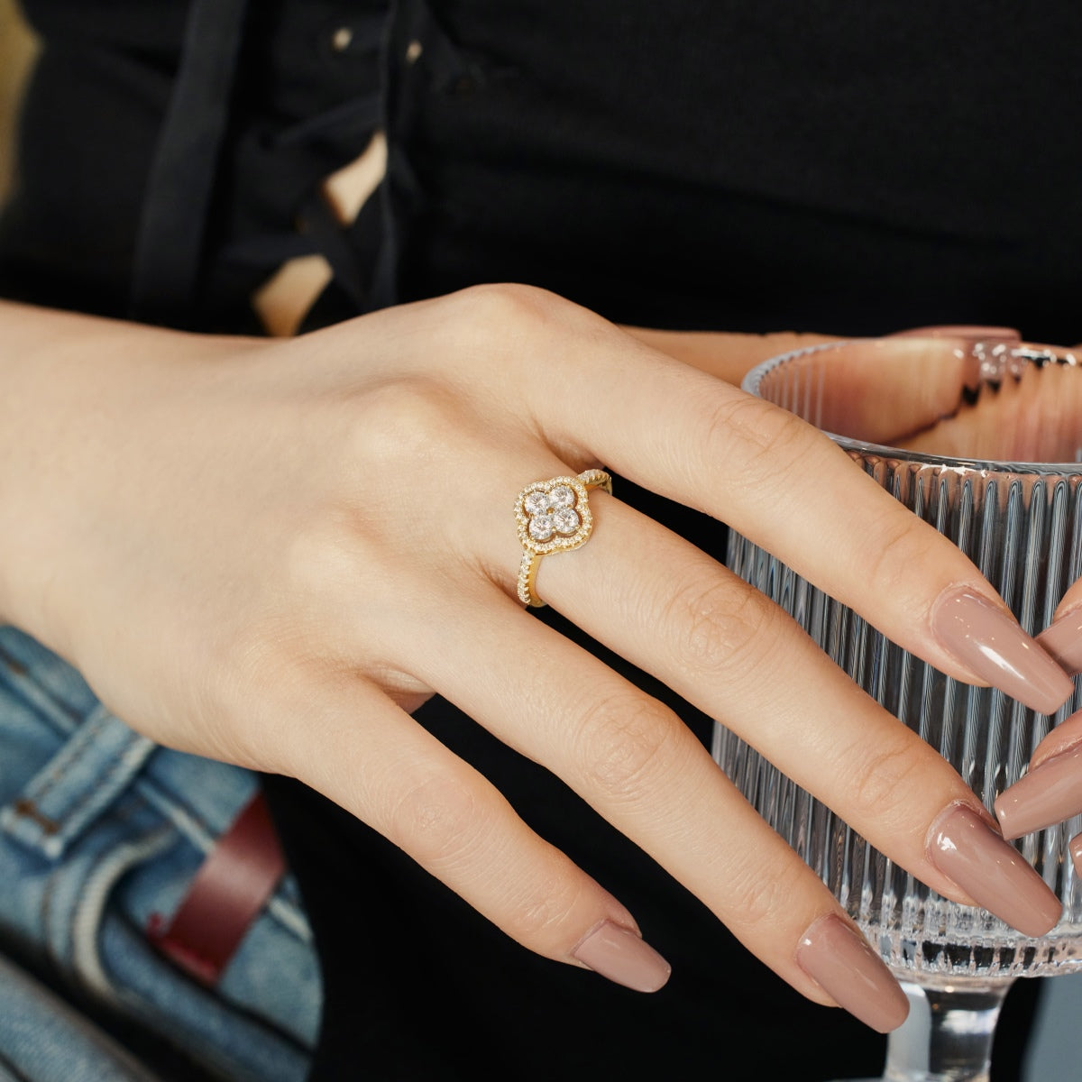 [Elite]Four Leaf Clover Flower Design Ring