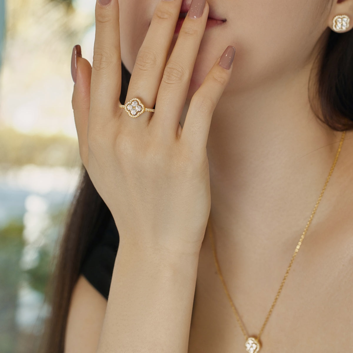 [Elite]Four Leaf Clover Flower Design Ring