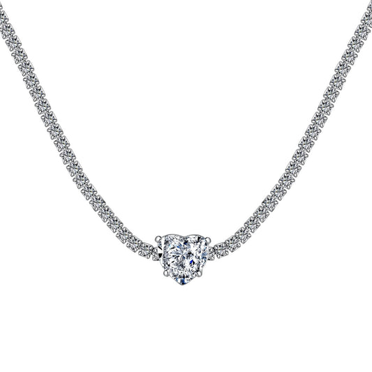 [Elite]2.0 Carat Sparkling Tennis Heart Cut Necklace