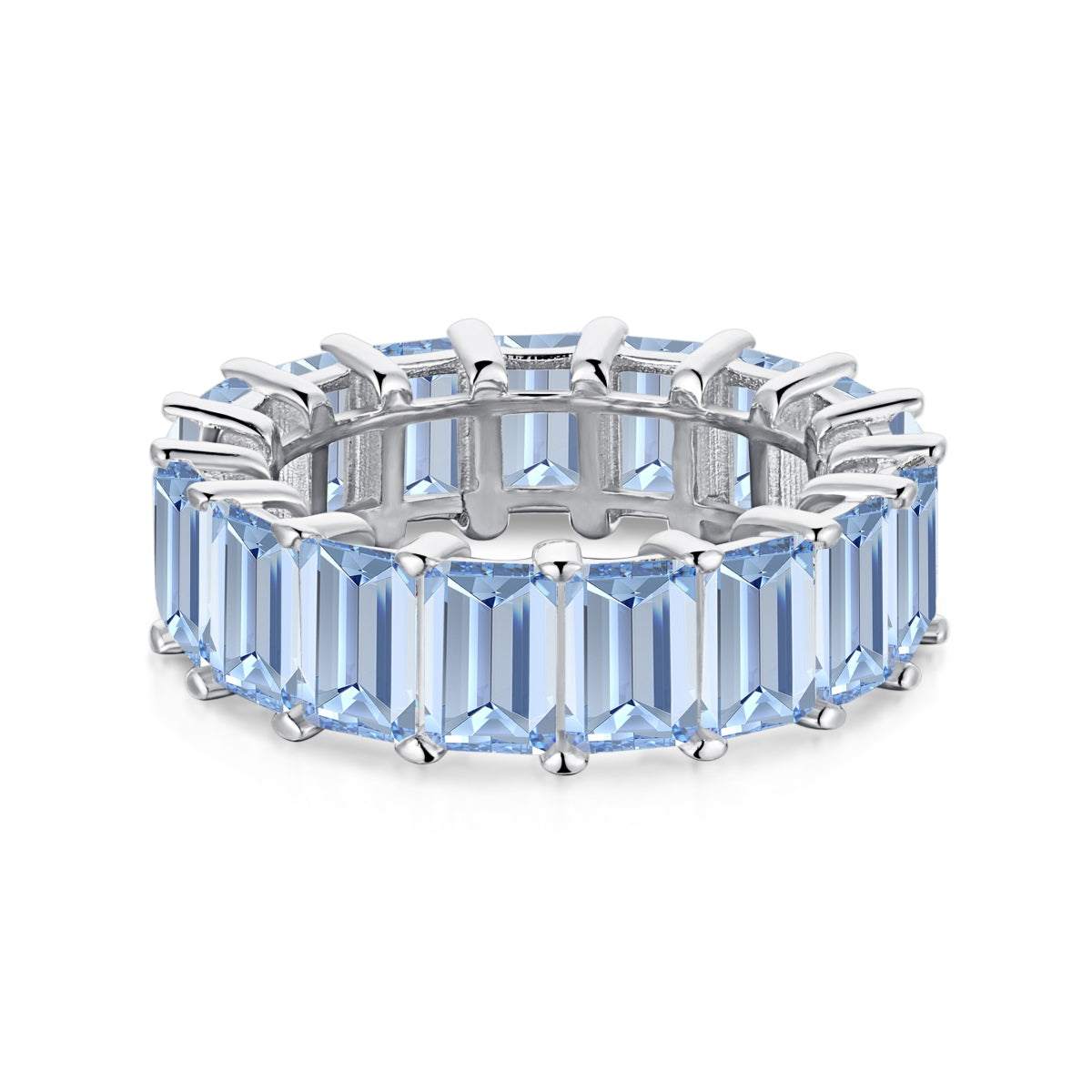 [Elite]0.75 Carat Elegant Emerald Cut Tennis Ring