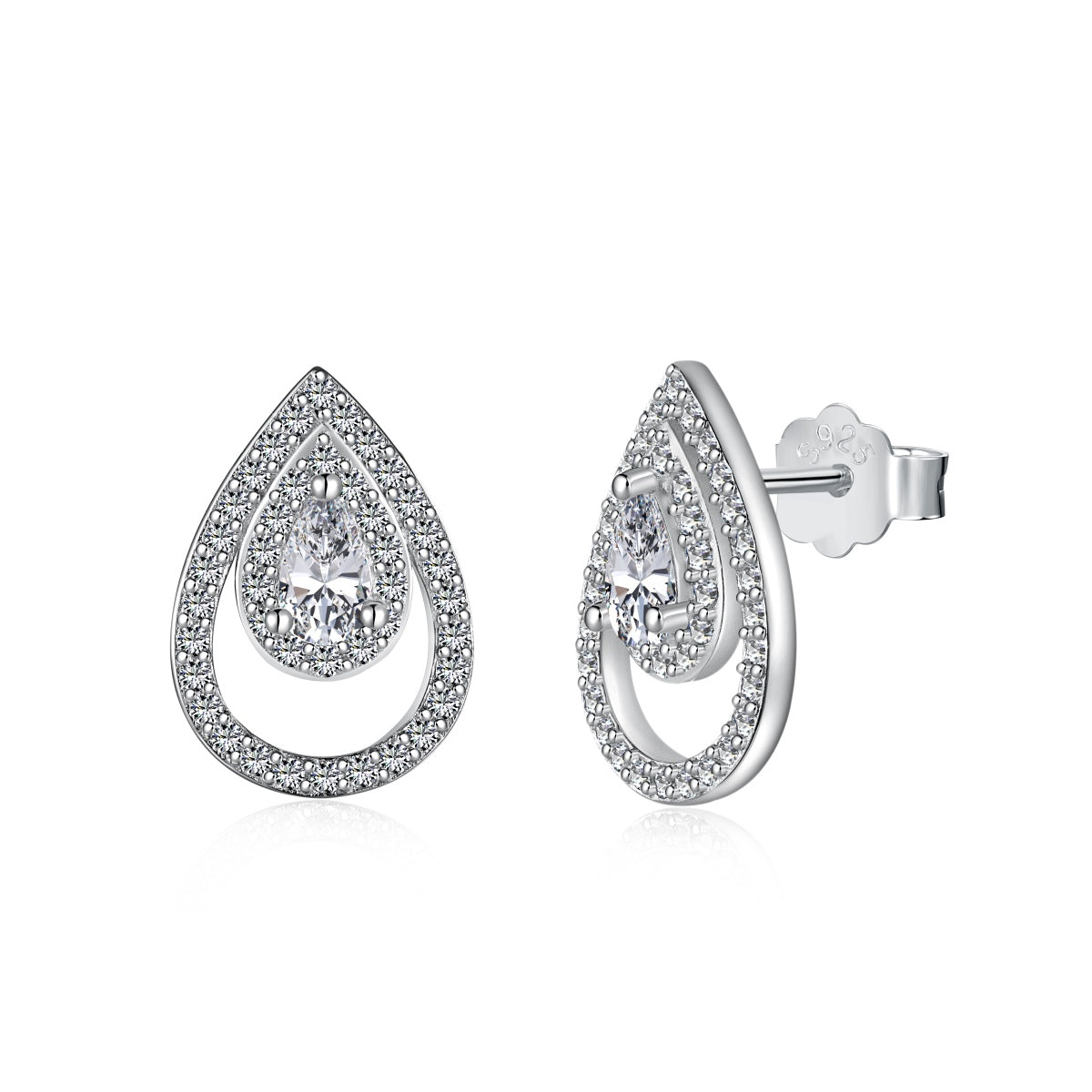 [Elite]Sparkling Delicate Water Drop Shape Daily Earrings