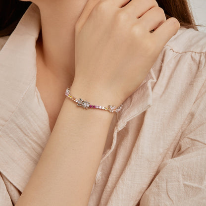 [Elite]Ornate Colorful Butterfly Shape Round Cut Daily Bracelet