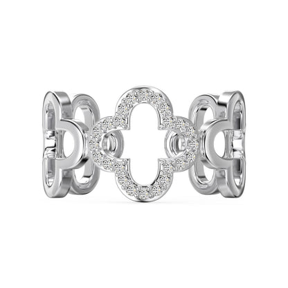 [Elite]Hollow Design Four-Leaf Clover Flower Shape Ring