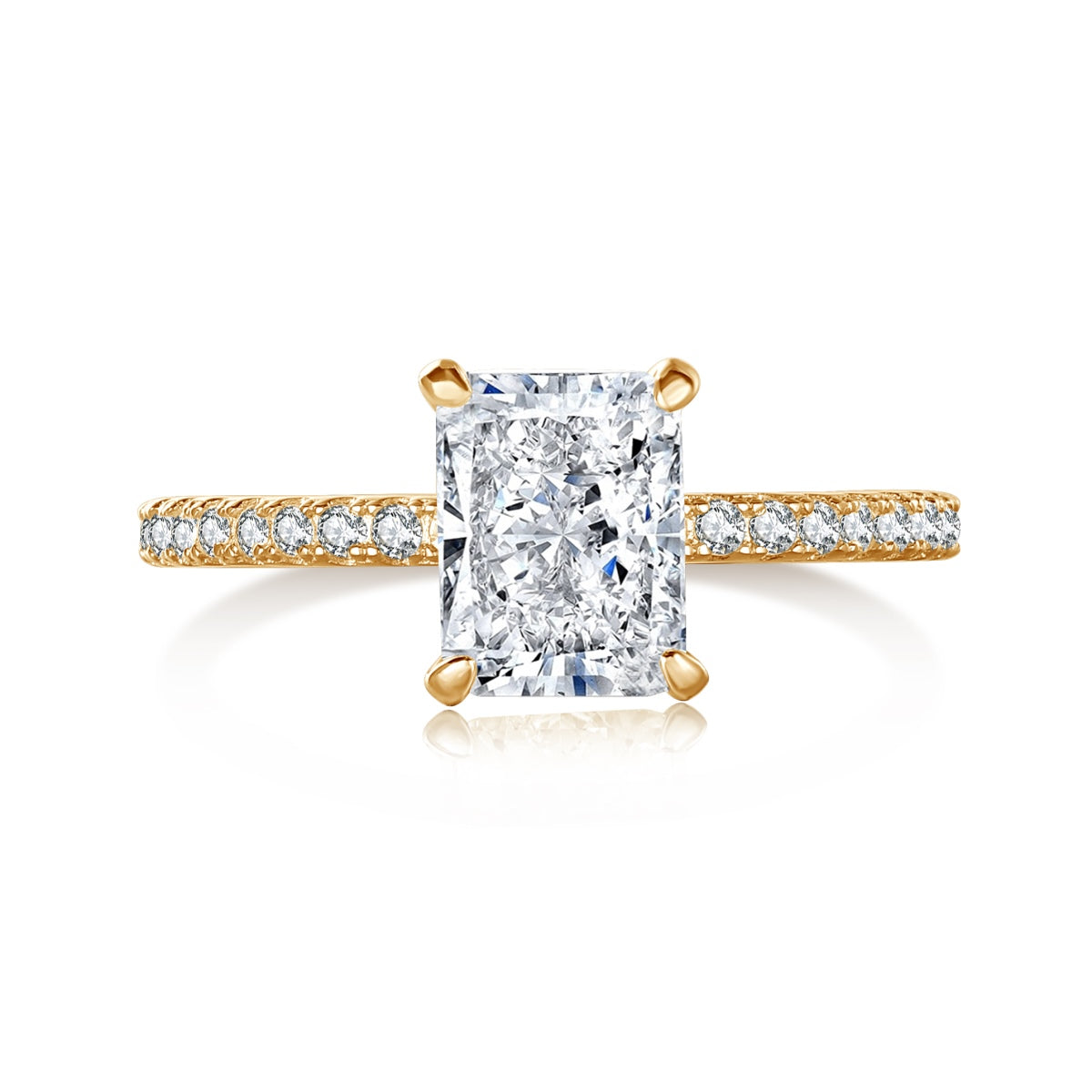 [Elite]2.0 Carat Dazzling Sparkling Radiant Cut Party Ring
