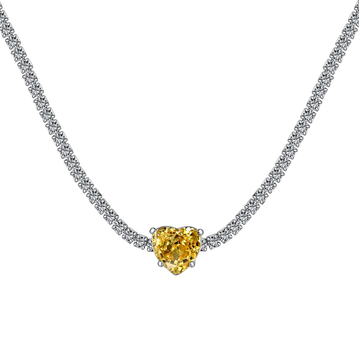 [Elite]2.0 Carat Sparkling Tennis Heart Cut Necklace