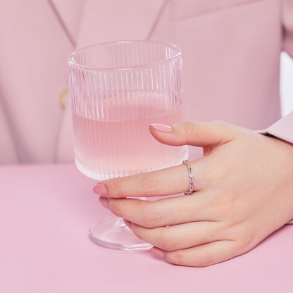 [Elite]Sparkling Colorful Round Cut Tennis Ring