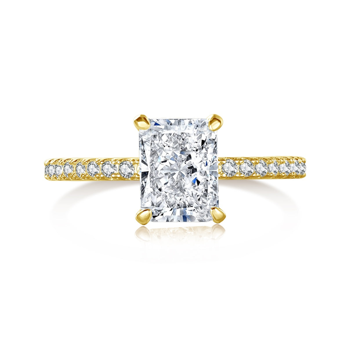 [Elite]2.0 Carat Dazzling Sparkling Radiant Cut Party Ring