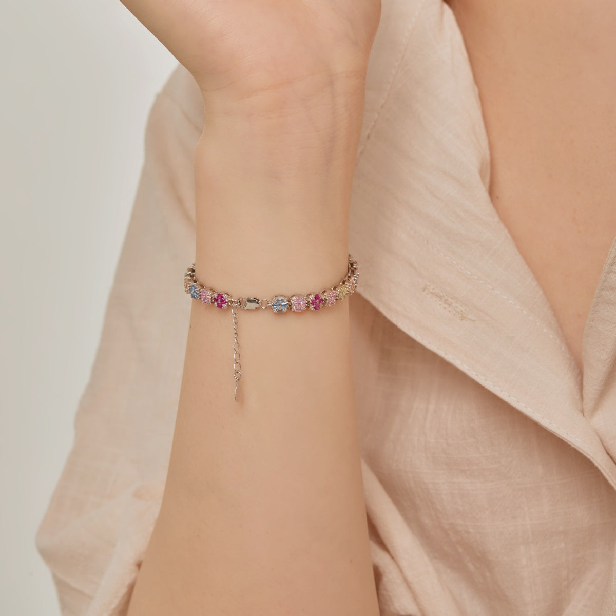 [Elite]Delicate Colorful Emerald Cut Daily Bracelet