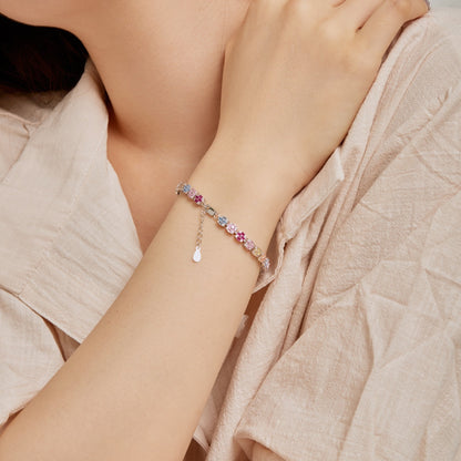 [Elite]Delicate Colorful Emerald Cut Daily Bracelet